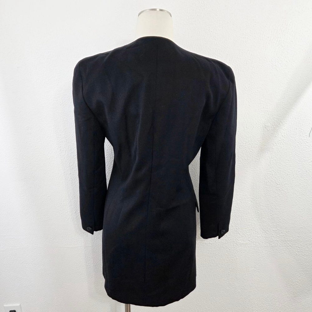 Vintage Christian Dior The Suit blazer jacket black wool longline single button - Picture 2 of 6